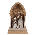 Clayre & Eef Decorazione natalizia con illuminazione a LED Presepe 16x11x24 cm Color oro Poliresina