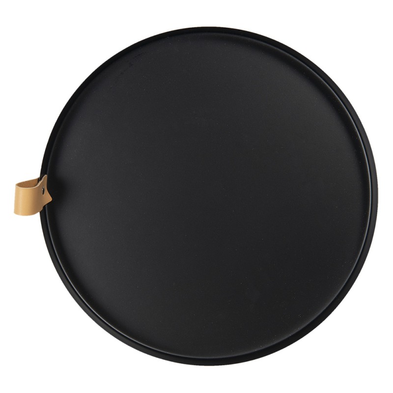 Clayre & Eef Dekoration Serviertablett Ø 30x3 cm Schwarz Eisen Rund