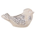 Clayre & Eef Blumentopf Vogel 25x14x14 cm Beige Stein