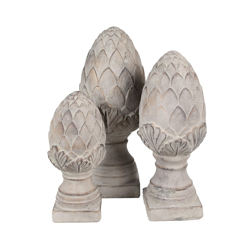 Clayre & Eef Image de décoration Ø 17x39 cm Gris Pierre