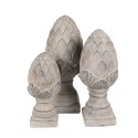 Clayre & Eef Statuetta decorativa Pigne Ø 12x26 cm Grigio Pietra