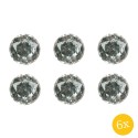 Clayre & Eef Deurknop  set van 6 stuks  Ø 4 cm Transparant Ijzer Glas Rond Diamant Meubelknop