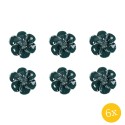 Clayre & Eef Deurknop  set van 6 stuks  Ø 4 cm Groen Keramiek Bloem Meubelknop