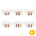 Clayre & Eef Soepkom  set van 6 stuks  500 ml Beige Porselein Notenkrakers Serveerkom