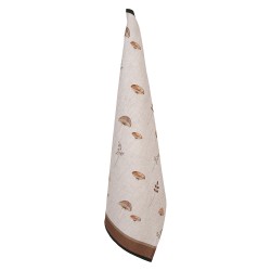 Clayre & Eef Theedoek 50x70 set van 6 stuks 50x70 cm Beige Katoen Paddenstoelen Keukenhanddoek