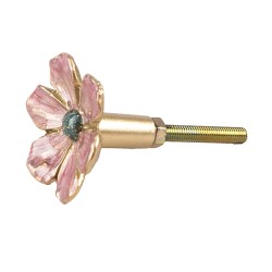 Clayre & Eef Pomello Fiore Ø 4x3 cm Rosa Metallo