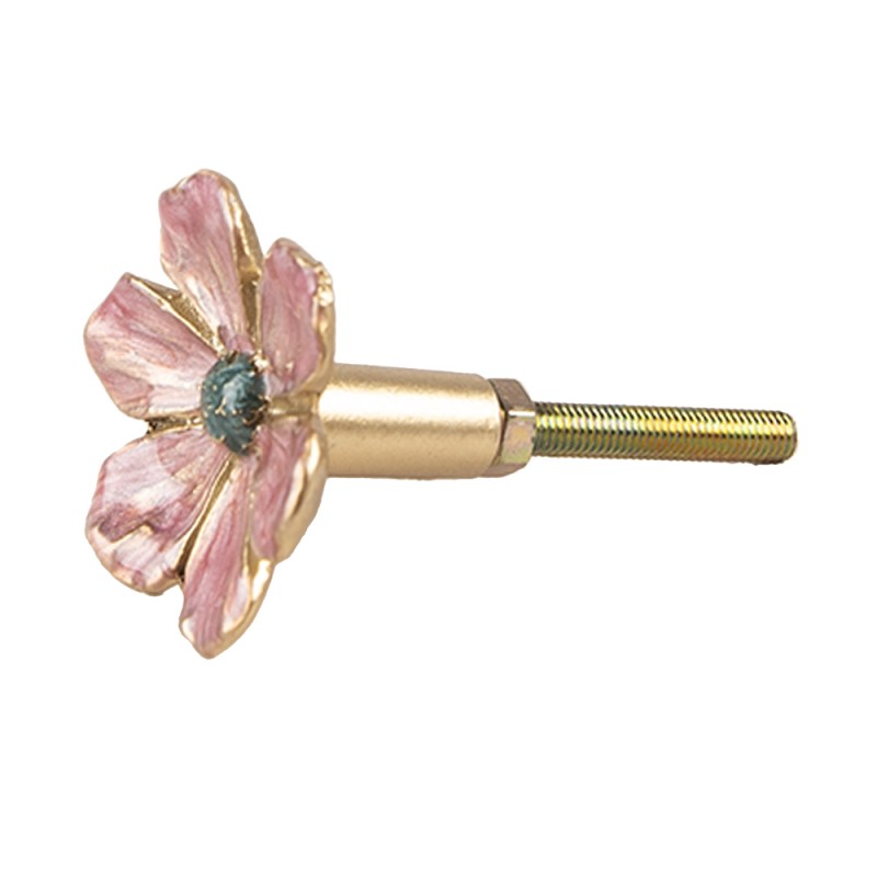 Clayre & Eef Pomello Fiore Ø 4x3 cm Rosa Metallo