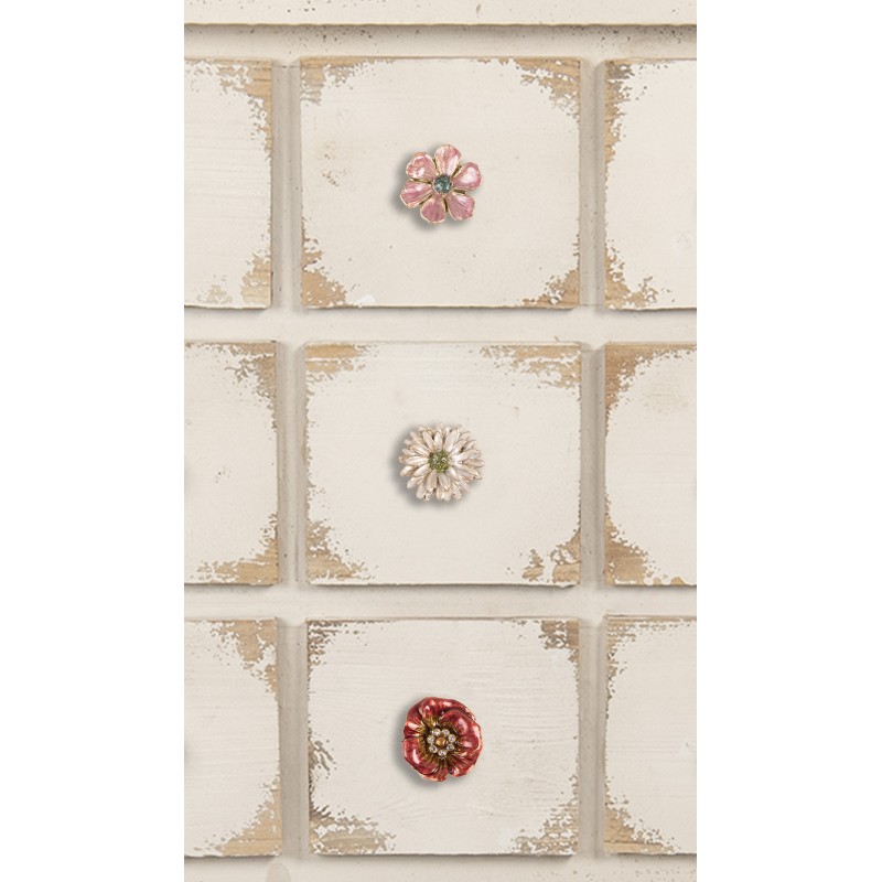 Clayre & Eef Pomello Fiore Ø 4x3 cm Rosa Metallo