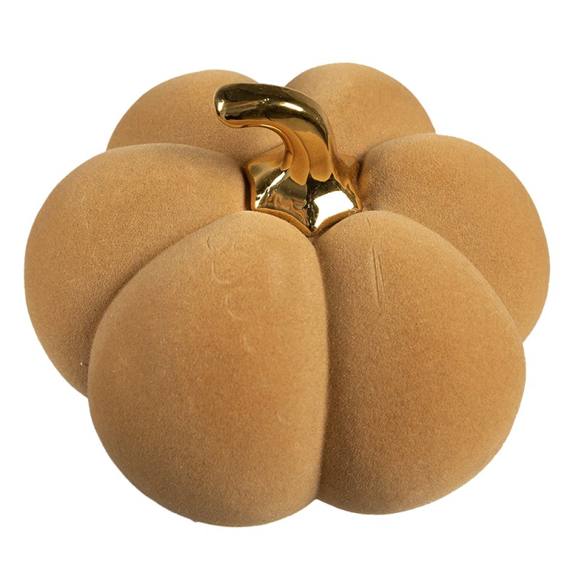 Clayre & Eef Decorazione Zucca Ø 18x14 cm Giallo Ceramica