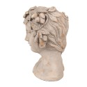 Clayre & Eef Blumentopf Frau 16x14x22 cm Grau Stein