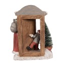 Clayre & Eef Weihnachtsdekoration mit LED-Beleuchtung Weihnachtsmann 18x8x22 cm Rot Braun Polyresin