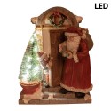 Clayre & Eef Weihnachtsdekoration mit LED-Beleuchtung Weihnachtsmann 18x8x22 cm Rot Braun Polyresin