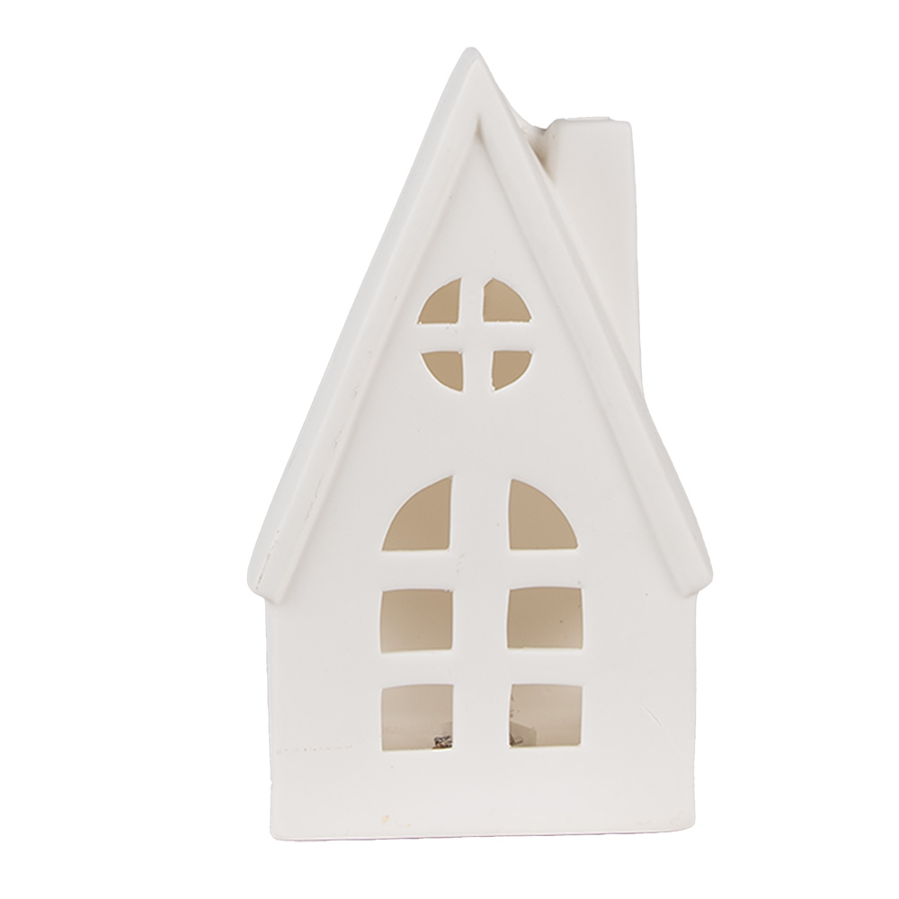 Clayre & Eef Decoratie Huis met LED 9x6x15 cm Beige Porselein afbeelding 1