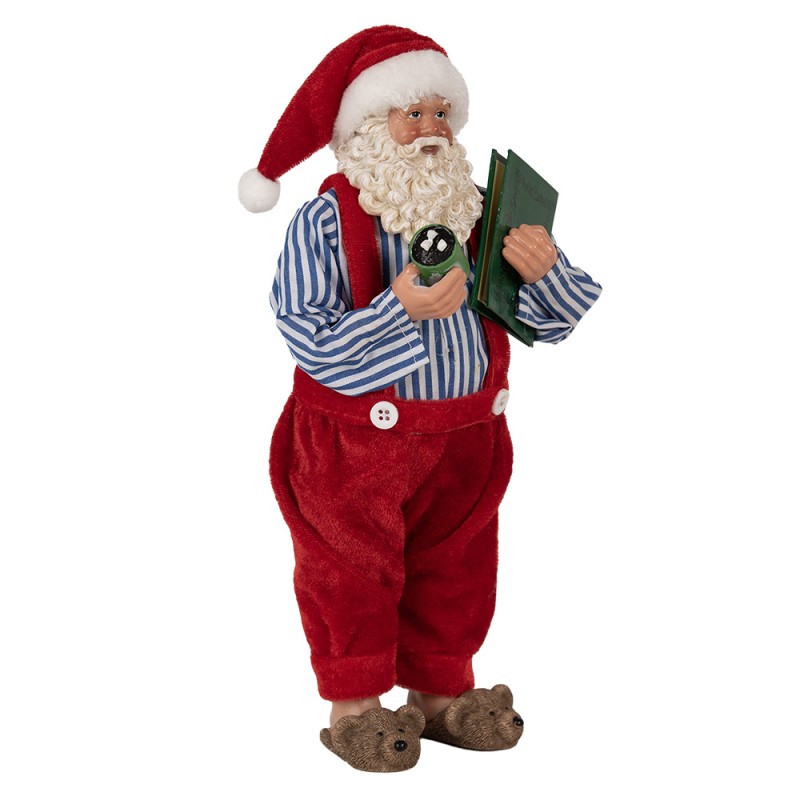 Clayre & Eef Kerstdecoratie Beeld Kerstman 27 cm Rood Kunststof