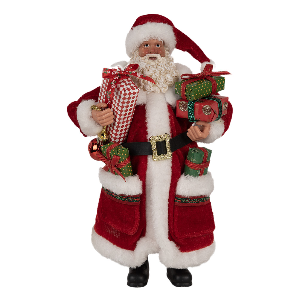 Clayre & Eef Kerstdecoratie Beeld Kerstman 27 cm Rood Kunststof afbeelding 1