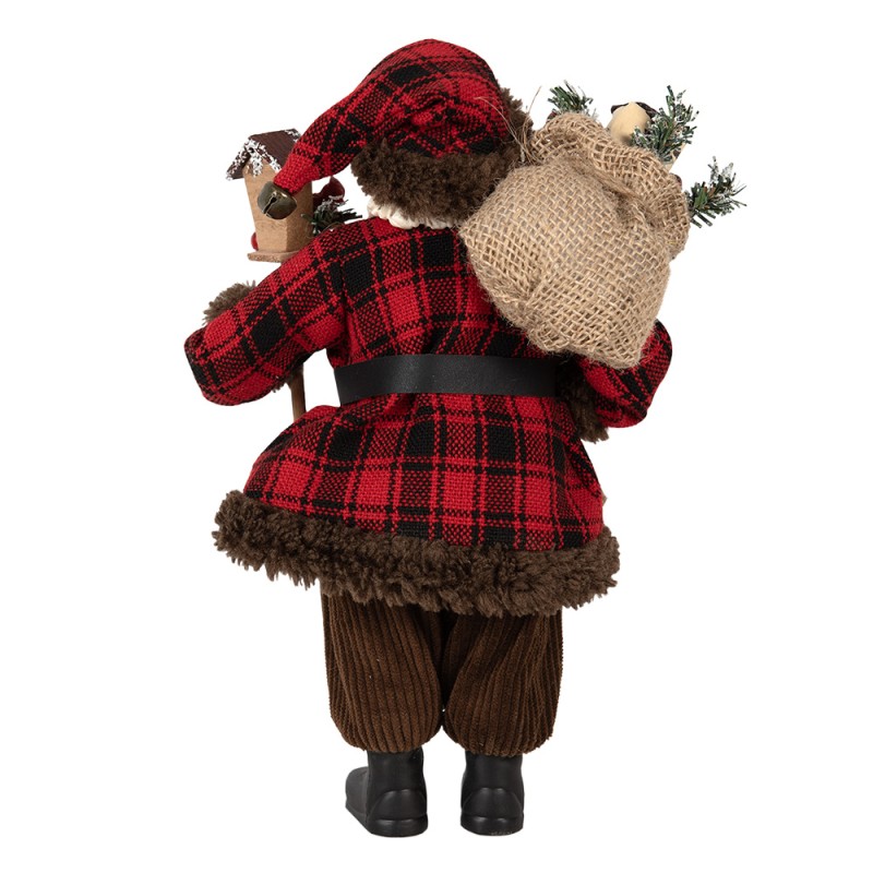 Clayre & Eef Kerstdecoratie Beeld Kerstman 27 cm Rood Kunststof