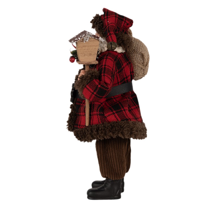 Clayre & Eef Kerstdecoratie Beeld Kerstman 27 cm Rood Kunststof