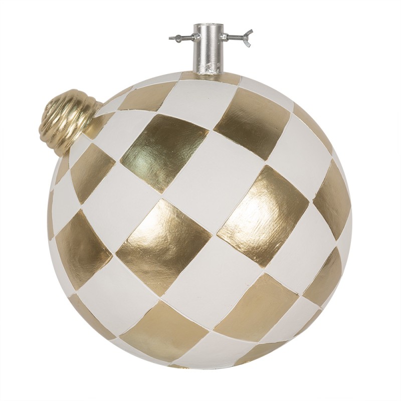 Clayre & Eef Kerstboom Standaard 42x42x44 cm Wit Goudkleurig Keramisch materiaal
