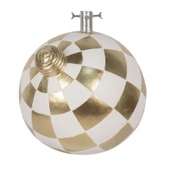 Clayre & Eef Kerstboom Standaard 42x42x44 cm Wit Goudkleurig Keramisch materiaal