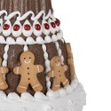 Clayre & Eef Kerstdecoratie Beeld Taart Ø 29x52 cm Bruin Wit Kunststof