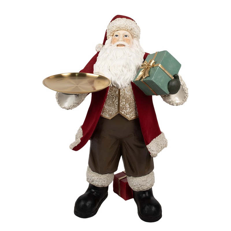 Clayre & Eef Statuetta decorativa di Natale Babbo Natale 56x50x91 cm Rosso Plastica