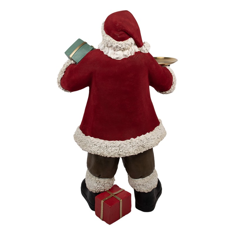 Clayre & Eef Statuetta decorativa di Natale Babbo Natale 56x50x91 cm Rosso Plastica