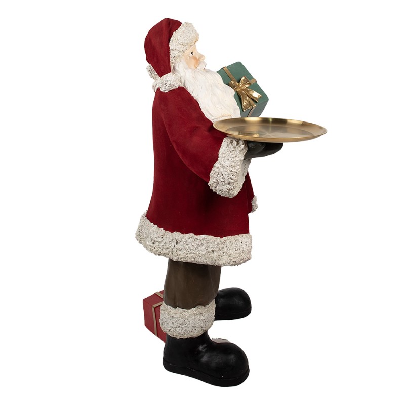 Clayre & Eef Statuetta decorativa di Natale Babbo Natale 56x50x91 cm Rosso Plastica