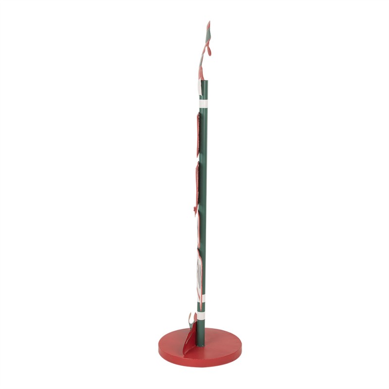 Clayre & Eef Panneaux de Noël Signe 50x27x106 Rouge Blanc Métal