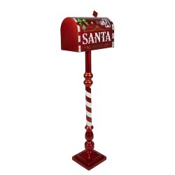 Clayre & Eef Decorazione di Natalizie Buca delle lettere 33x18x99 cm Rosso Metallo