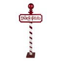 Clayre & Eef Cartello Natale Segno 46x18x110 cm Rosso Bianco Metallo