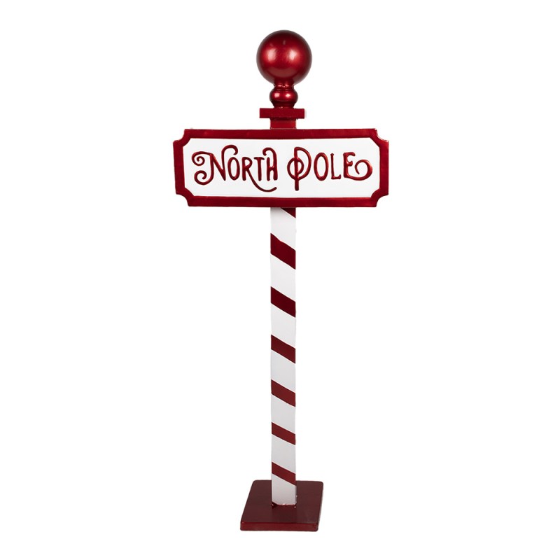 Clayre & Eef Cartello Natale Segno 46x18x110 cm Rosso Bianco Metallo