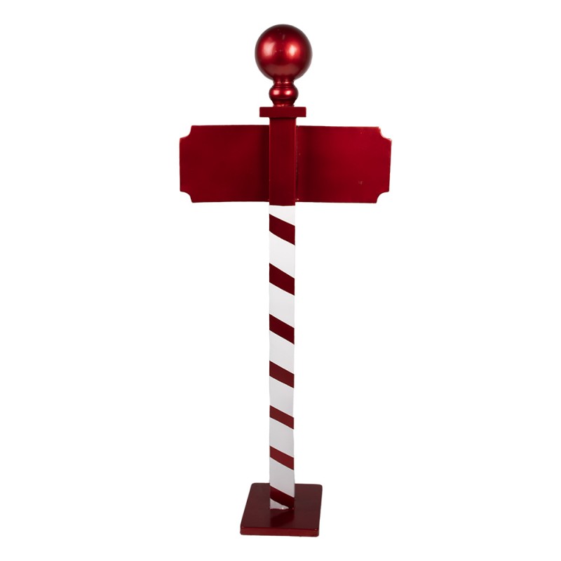 Clayre & Eef Cartello Natale Segno 46x18x110 cm Rosso Bianco Metallo