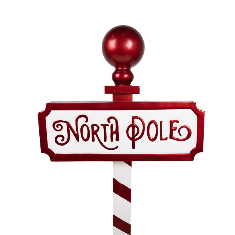 Clayre & Eef Cartello Natale Segno 46x18x110 cm Rosso Bianco Metallo
