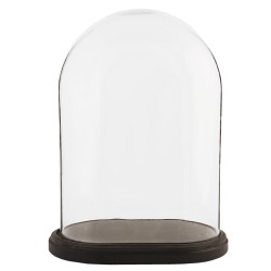 Clayre & Eef Stolp  33x22x42 cm Bruin Glas Hout Ovaal