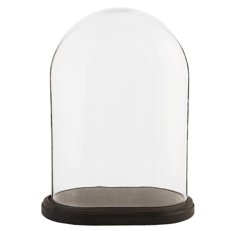 Clayre & Eef Stolp  33x22x42 cm Bruin Glas Hout Ovaal