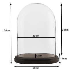 Clayre & Eef Stolp  26x15x34 cm Bruin Glas Ovaal