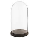 Clayre & Eef Cloche Ø 26x47 cm Black Wood Glass Round
