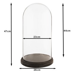 Clayre & Eef Cloche Ø 26x47 cm Noir Bois Rond