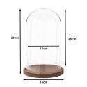 Clayre & Eef Glocke Ø 16x28 cm Holz Glas Rund