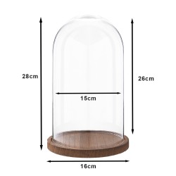 Clayre & Eef Campana Ø 16x28 cm Legno Vetro Rotondo