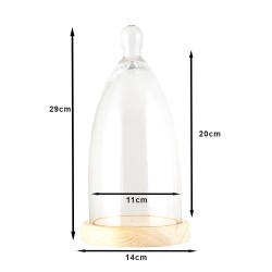 Clayre & Eef Cloche Ø 14x29 cm Wood Glass Round