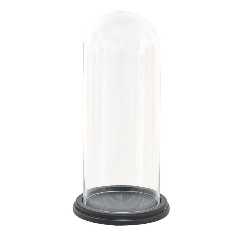 Clayre & Eef Cloche Ø 17x35 cm Wood Glass Round