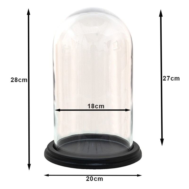 Clayre & Eef Cloche Ø 20x28 cm Transparent Glass Round
