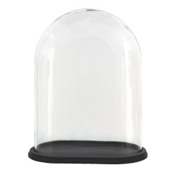 Clayre & Eef Cloche 34x20x40 cm Bois Verre Ovale