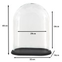 Clayre & Eef Cloche 34x20x40 cm Bois Verre Ovale