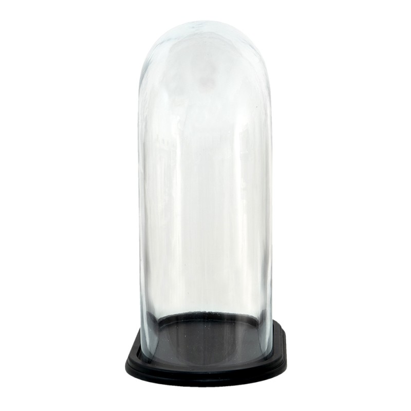 Clayre & Eef Cloche 34x20x40 cm Bois Verre Ovale