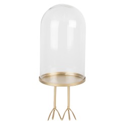 Clayre & Eef Cloche Ø 13x30 cm Couleur or Fer Verre Rond
