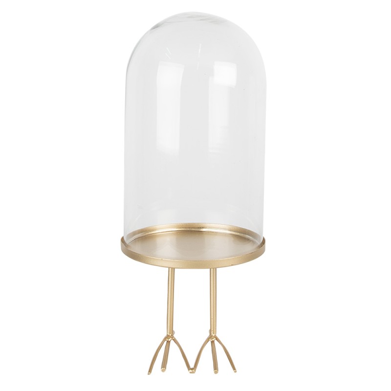 Clayre & Eef Cloche Ø 13x30 cm Couleur or Fer Verre Rond