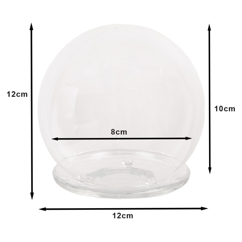 Clayre & Eef Glocke Ø 12x12 cm Transparant Glas Rund