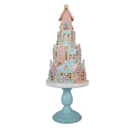 Clayre & Eef Casa di pan di zenzero 59 cm Blu Rosa Plastica